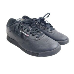 Reebok Classic Princess Sneakers Women's Size 8.5 Black Leather